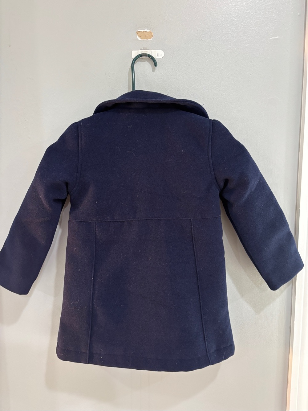 Gymboree Girls Bow Melton Dress Coat - Blue Holiday Dress Coat Pea coat Size 4T - Picture 3 of 8